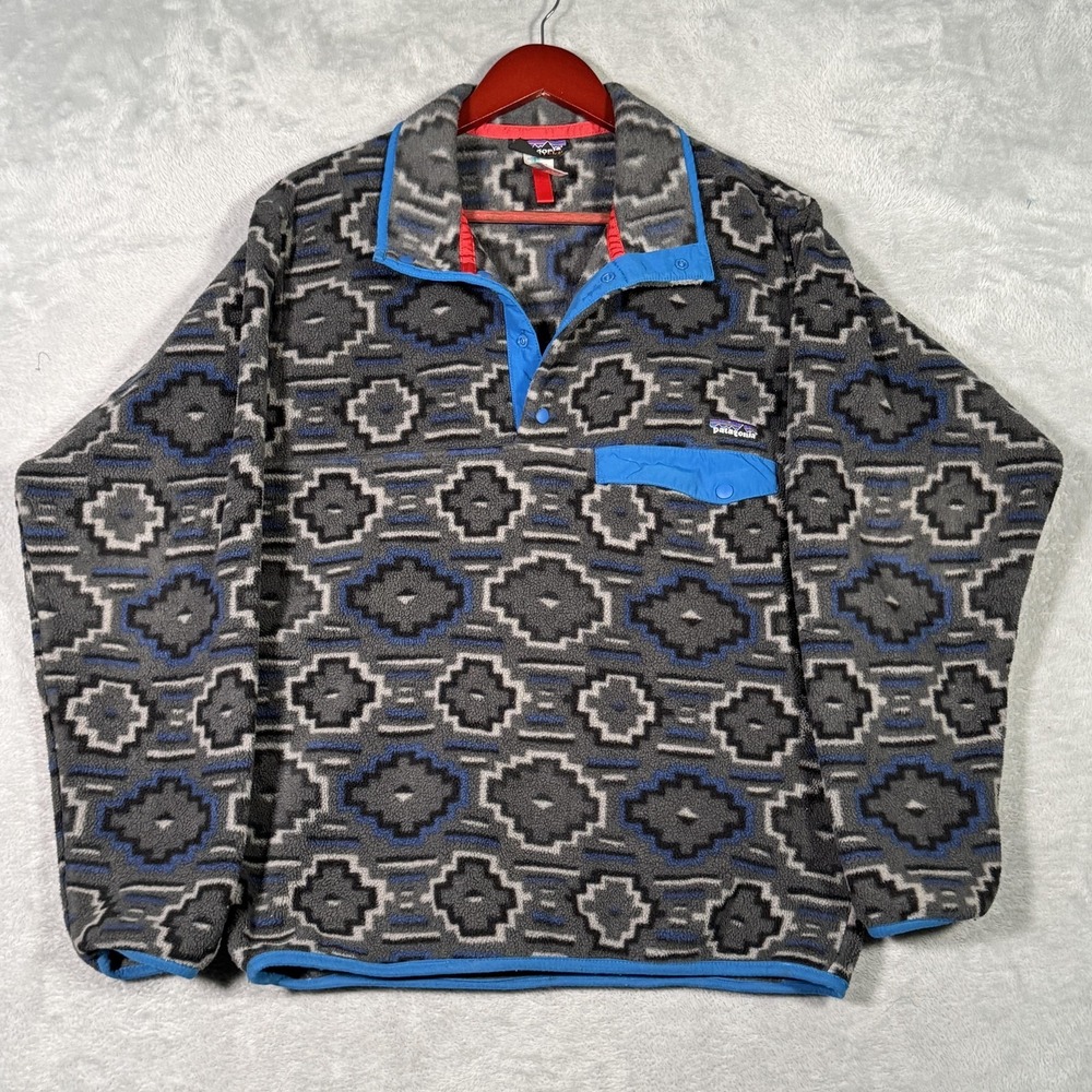 Patagonia Synchilla Snap-T Pullover Mens Small Gray Fleece Yanaba Forge Aztec
